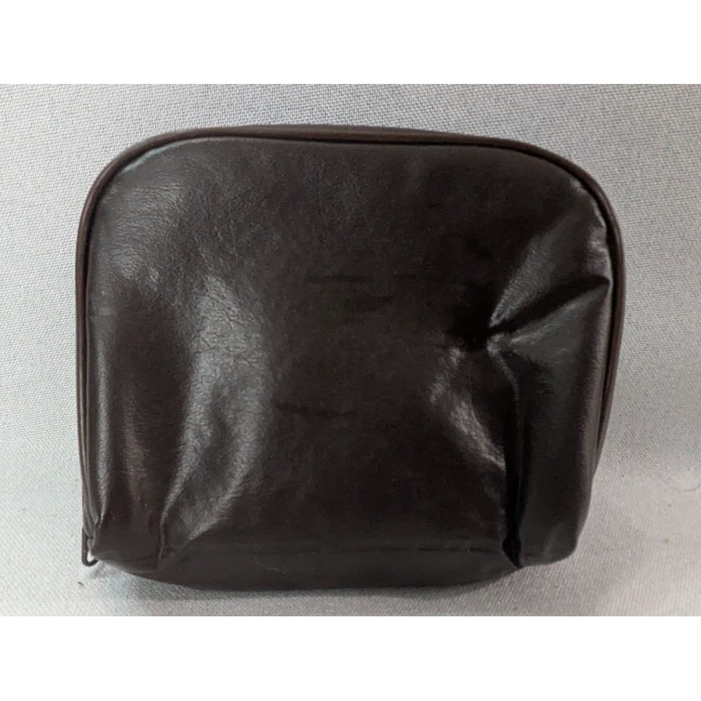 Toiletry Bag Unisex Small Brown Good Faux Leather Travel Pouch